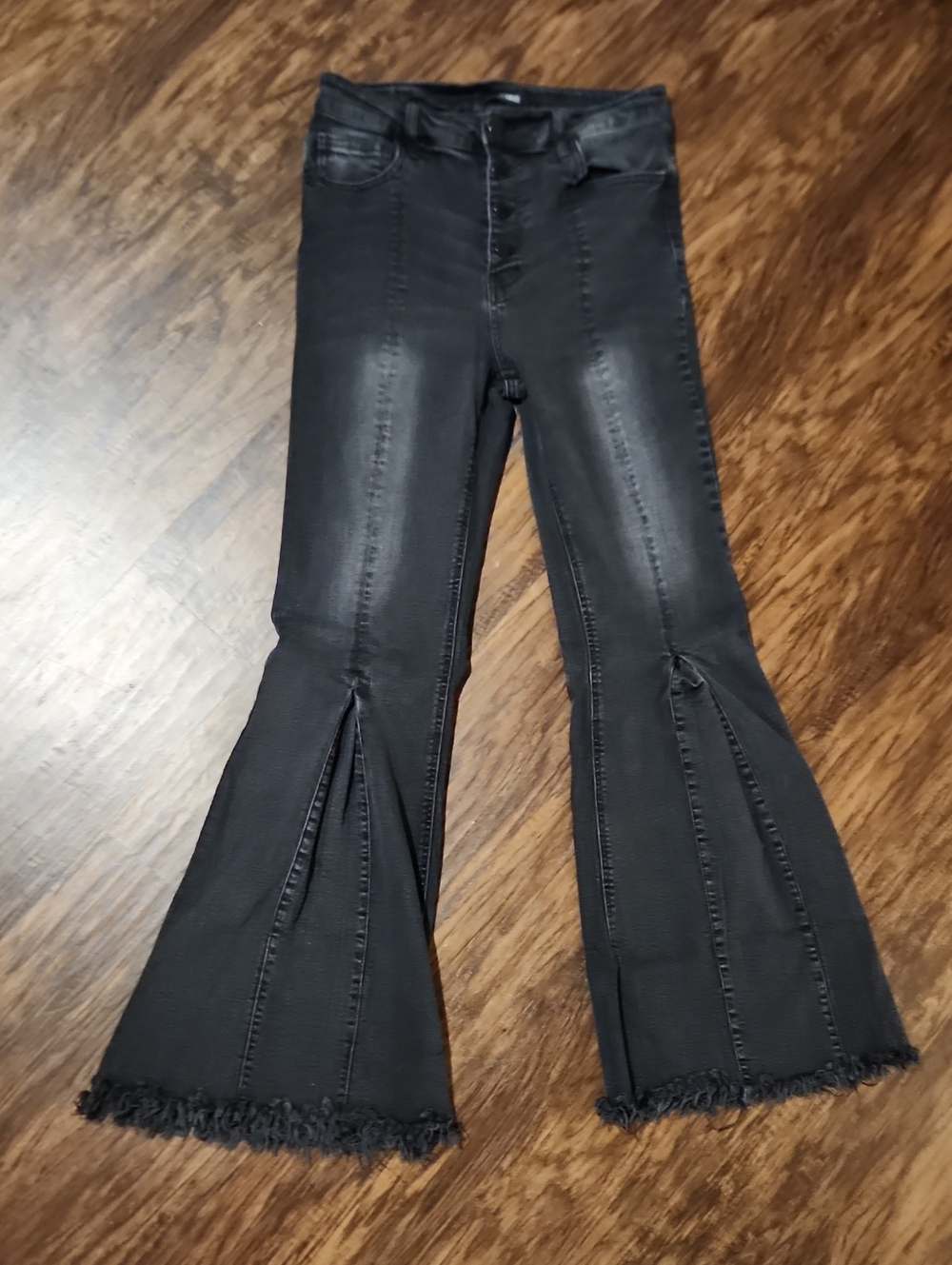 Black Label By C'est Toi faded black flare jeans
